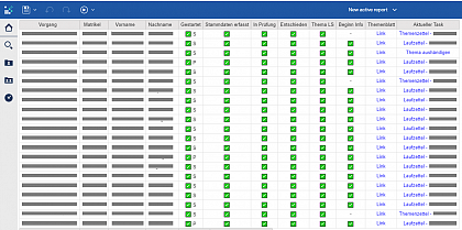 Figure 2: IMS report for the final thesis process. Partially censored for data protection reasons.